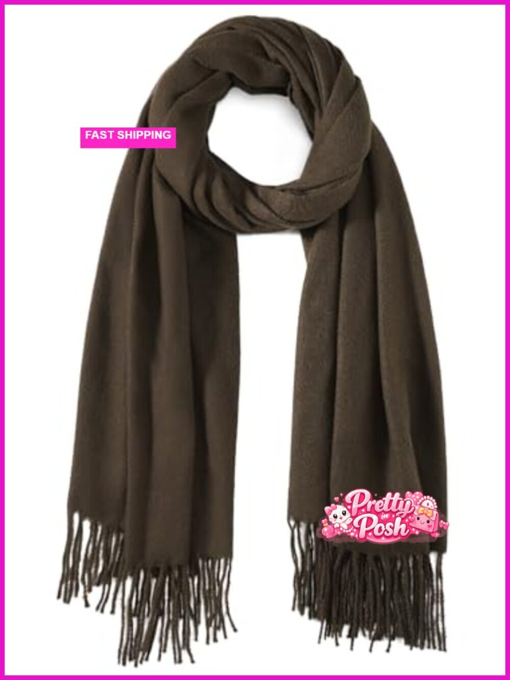 Winter Scarf Pashmina Shawl Wrap Tassel Acrylic Women Cold Weather